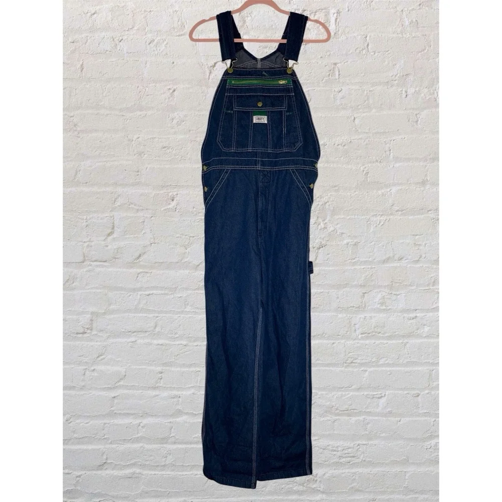 Vintage Liberty Bib Overalls Mens 30x32 Dark Wash Denim Workwear Carpenter USA
